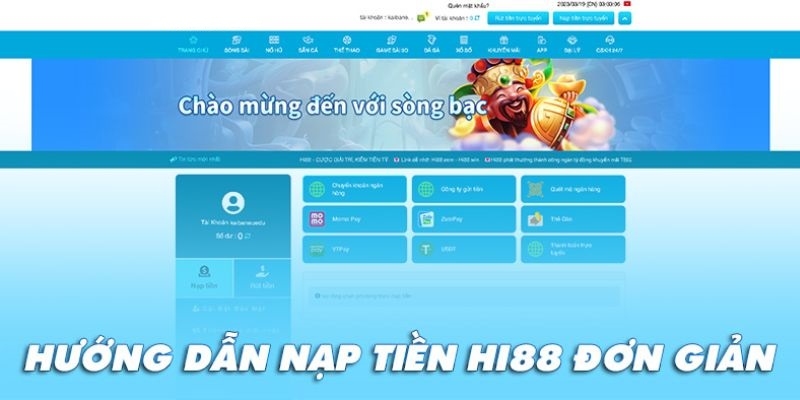 Thực hiện nạp tiền với ví điện tử trực tuyến